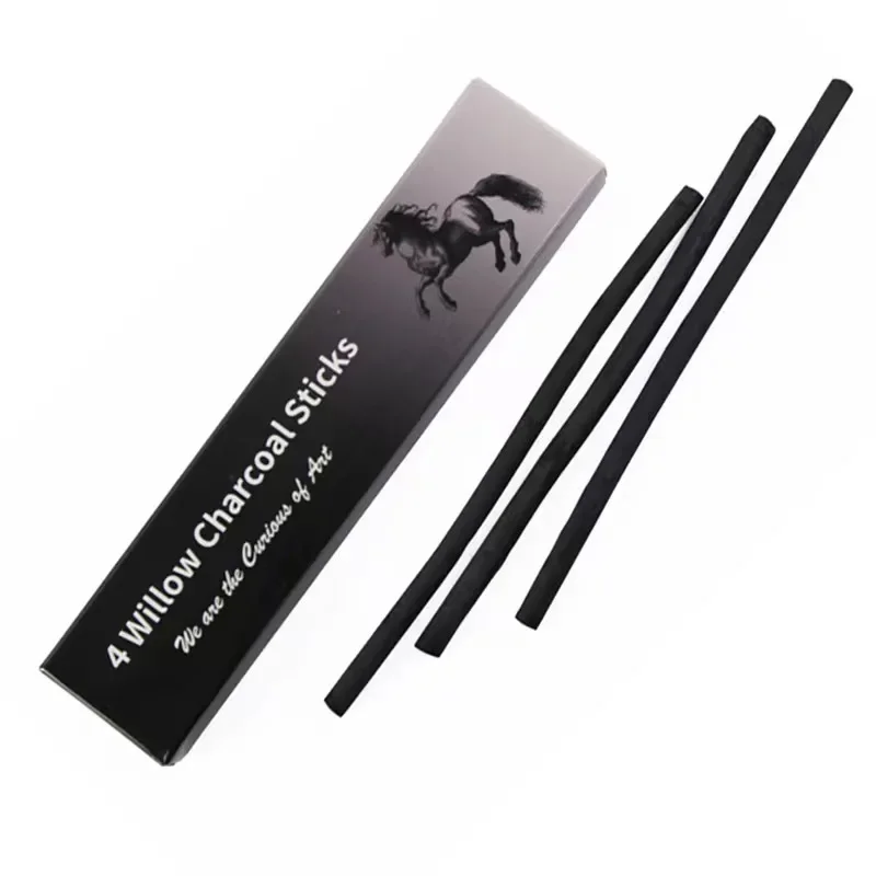 4pcs/lot Charcoal Bar Sketch Drawing Charcoal Carbon ultra-thick Painting Details Processing Art School Supply