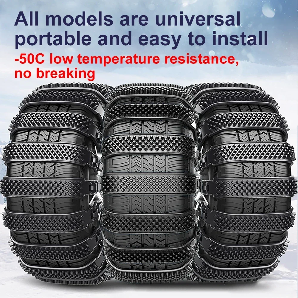 Tire Chains Snow Chain Tyre Chain 10/1PCS Urethane Set Wheel Ties Belts Car Tires Chains Winter Anti-Slip Anti Skid Snow Emergency