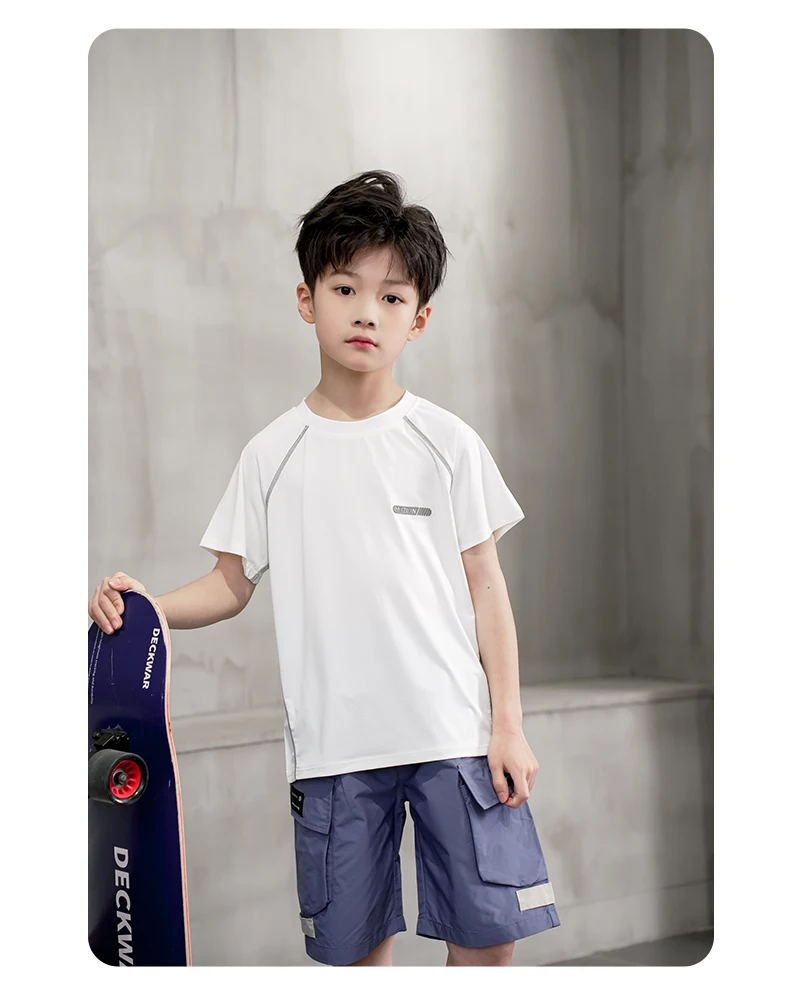 Boys Sports Wear Clothes Girls Sportswear for Kids T-shirt Toddler 4 to 12 Years Mesh Breathable Blue Pink Tees 24 S6c5fdb02a8334dd686396281a186b30fY