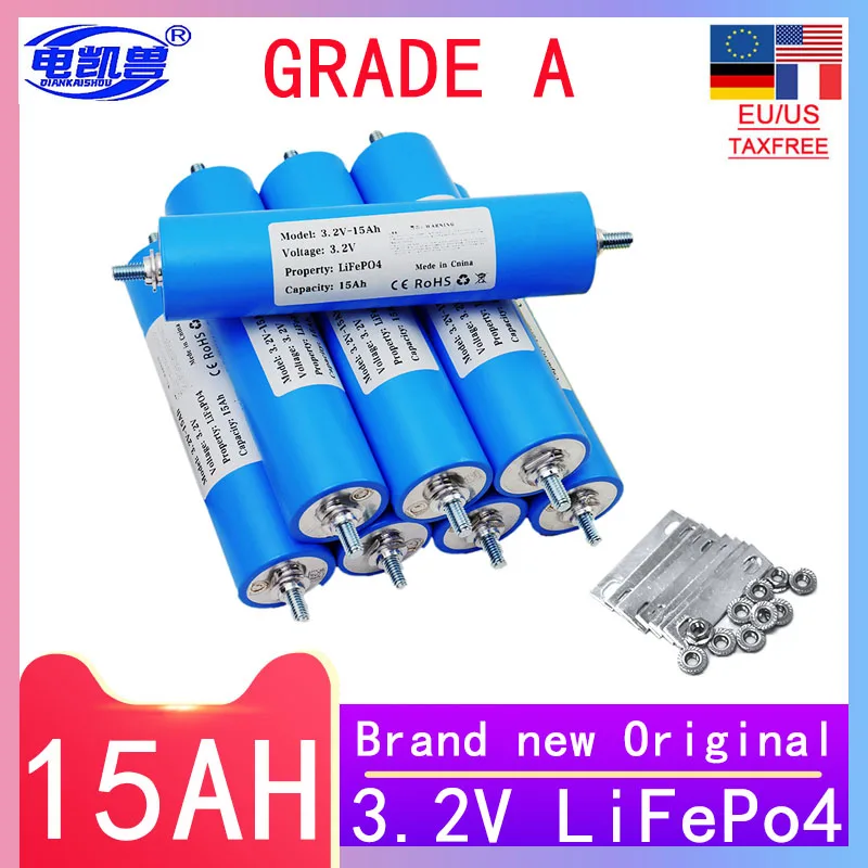 Grado A 3.2V 15Ah Lifepo4 Batterie C33 Lithiumpofosat 12V 24V 48V Motorrad Auto Motor Retrofit Inverter Batterie 4000 Cicli