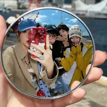 Mini miroir rond de 7,5 cm/9,5 cm, miroirs de voyage pour selfie, miroir convexe portable grand angle sphérique pour iPhone Samsung Vlogging