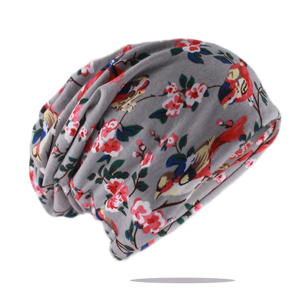 Neue Frühling Herbst Erwachsene Frauen Warme Mützen Skullies Casual Outdoor Hut Schal Mode Sport Dance Mädchen Hüte Floral Knochen – Detail 14