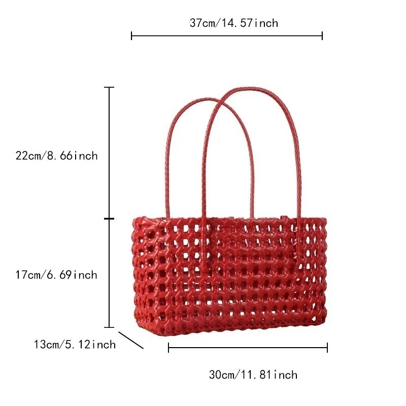 Borsa a cestino con design intagliato novità 2026 per donna, borsa a tracolla intrecciata da spiaggia per vacanze, tote versatile casual per tutti i giorni - immagine 2