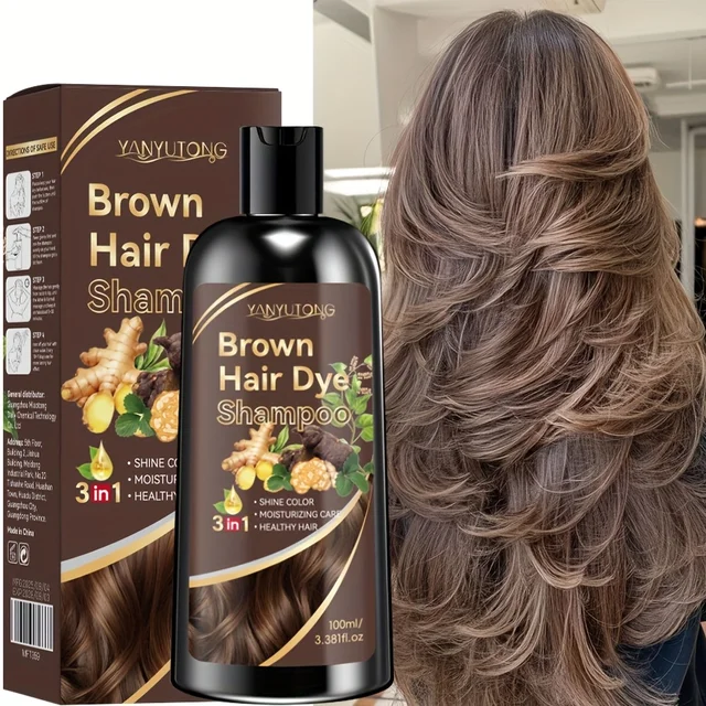 Shampoing traité de couleur au curcuma 3 en 1, shampooing nourrissant traité de couleur, formule douce, à base de plantes, beige clair 1