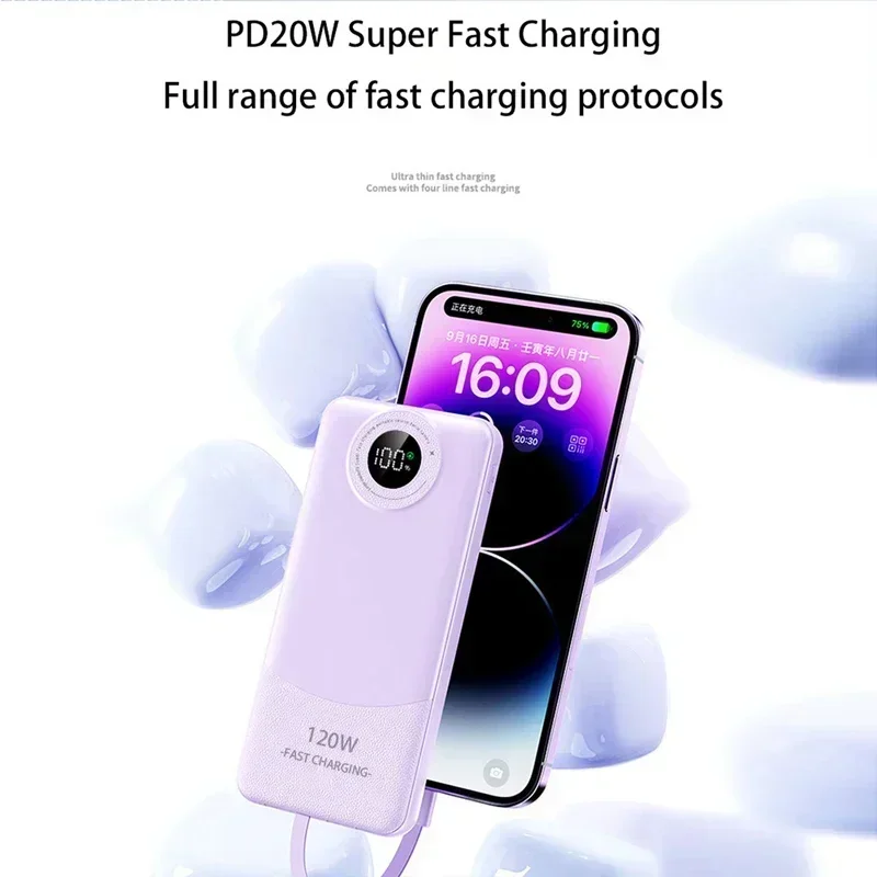 200000mah Super Fast Charging Power Bank 120w Ultralarge Capacity For Mobile Power External Battery For Iphone Samsung Hot Sale 3