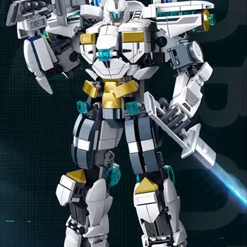 화이트 가디언 로봇 전사 빌딩 블록, 메크 조립, 교육용 장난감 선물 세트
