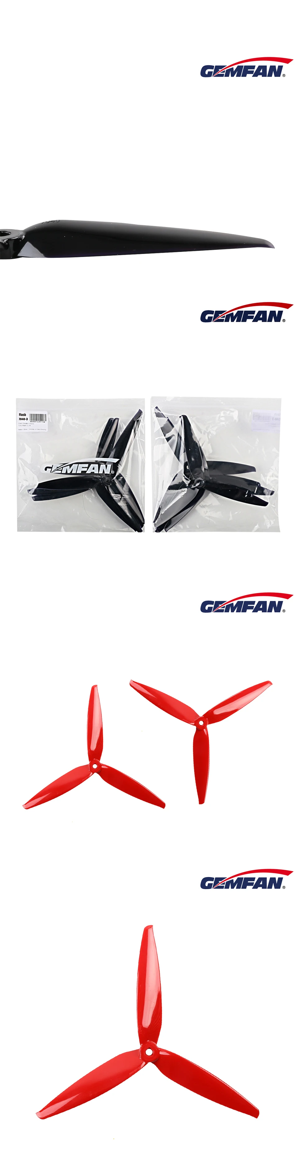2/6/12Pairs Gemfan Flash 7040 Propeller - 7inch 3-Blade 7X4X3 CW CCW Props For FPV RC Drone Racing Freestyle Long Range Quadcopter 22