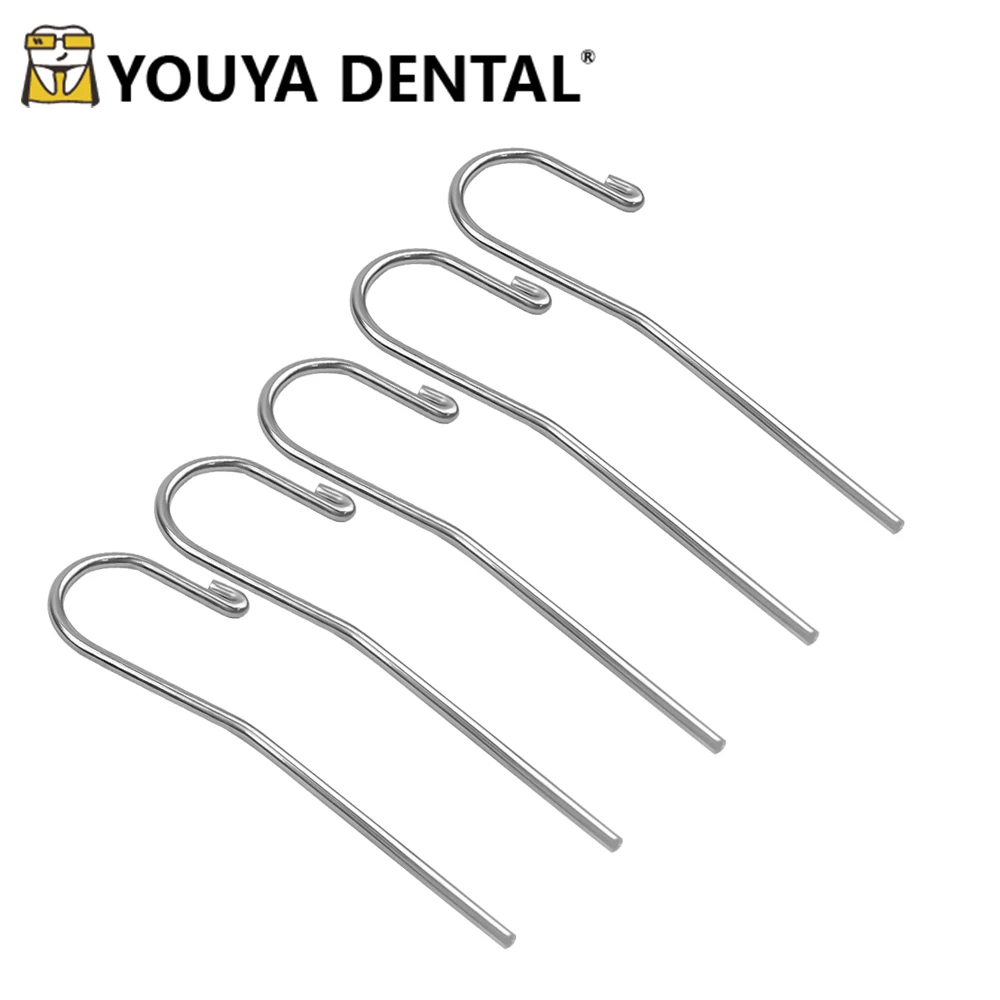 

5pcs Stainless Steel Dental Lip Hook Endo Treatment Measuring Lip Hook Apex Locator Tool