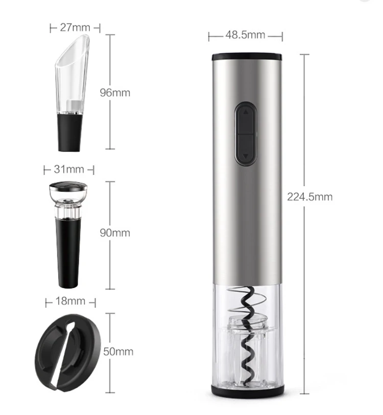 Automatic Stainless Steel Electric Wine Opener with Foil Cutter