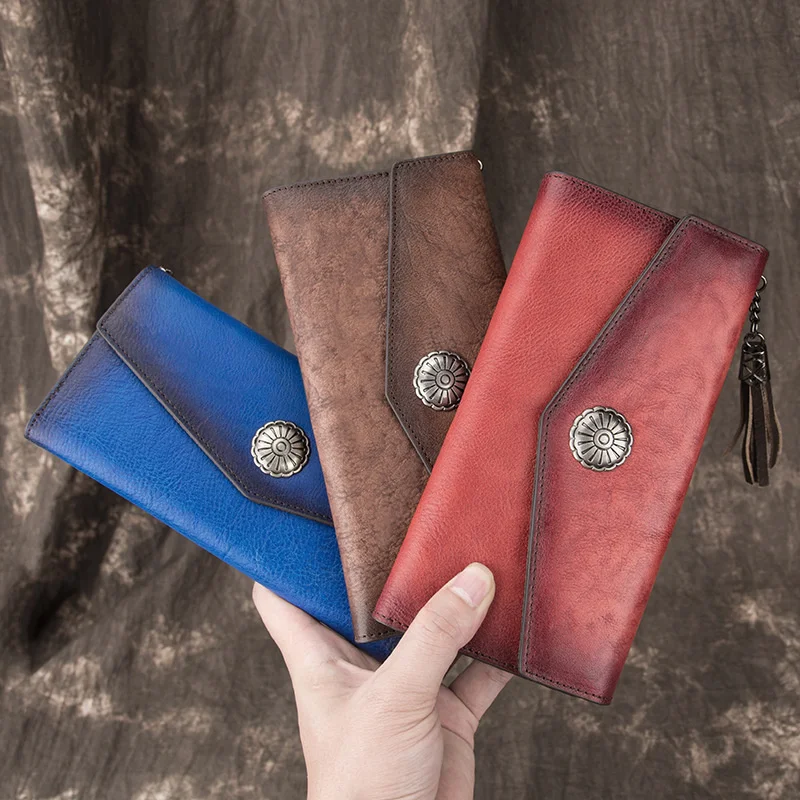 

Arrivals 2024 New Genuine Leather Wallet for women ladies fashion long purse cluthes clip wallet vintage designer wallets