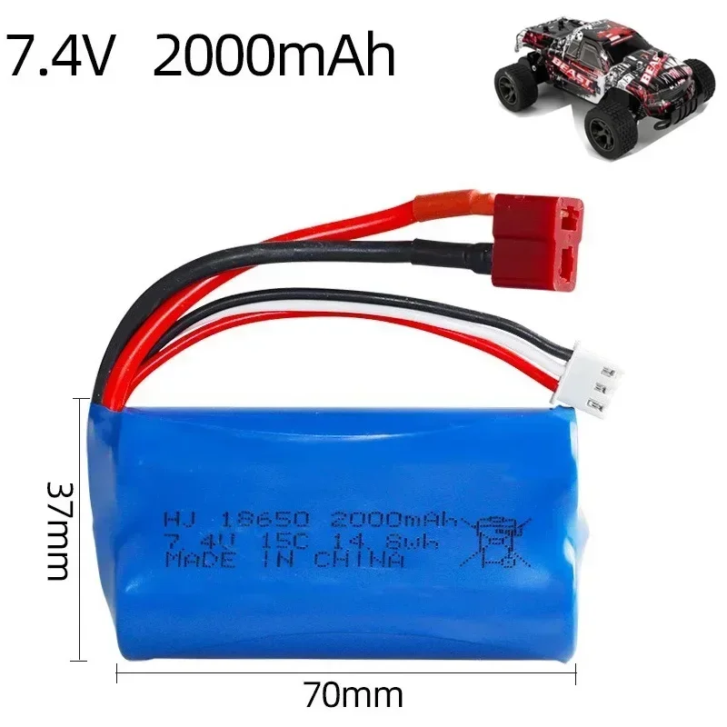 7,4 V 3000 mah Lipo 2S Batterie 18650 für Wltoys 144001 A969-B A959-B A979-B K929-B 12423 12428 10428 RC Auto Ersatzteile Großhandel