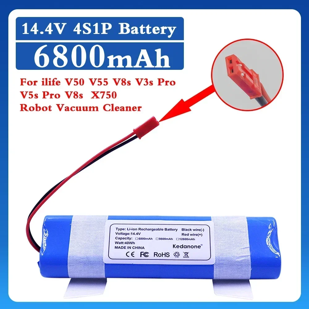 

14.8 V 6800mAh Lithium Battery for ILIFE V5 V5s V50 V3 DF45 DF43 plus v3s pro Robot Vacuum Cleaner ILIFE v5s pro battery