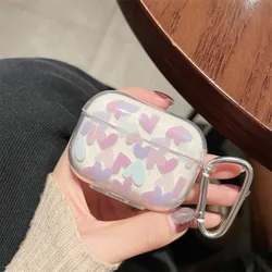 Heart Flower Bling Glitter Earphone Case with Keychain - Soft TPU Cover with Keychain Attachment - Airpods 4 2024 (02)