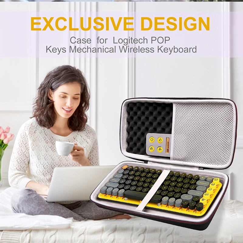 Ltgem Eva Case Duro para Logitech Pop Chaves Teclado sem Fio Mecânico Daydream Hortelã Viagem Bolsa de Armazenamento de Transporte - Imagem 4