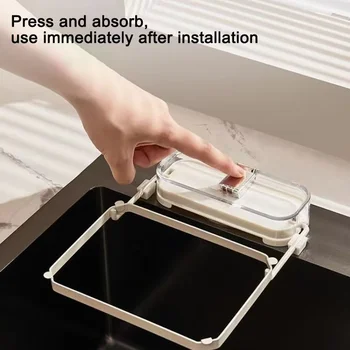 Kitchen Sink Filter Rack With 50pcs Net Filter Bag Foldable Multi-Purpose Drainage Basket Leftovers Soup Food Drainer Shelf 1