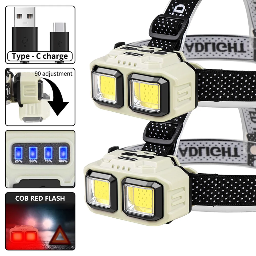 

Headlamp Rechargeable 1000 Lumen LED Head Lamp Flashlight with White Red Light Waterproof Headlight for Outdoor Camping Fishing