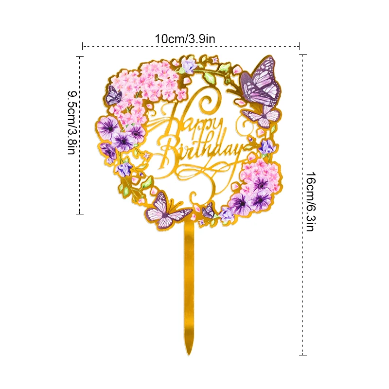 Goldene Acryl alles Gute zum Geburtstag Kuchen Topper Erwachsene Kinder Geburtstag Kuchen Dekoration Baby Dusche DIY Dessert Kuchen Einsatz Multi Stile – Detail 13
