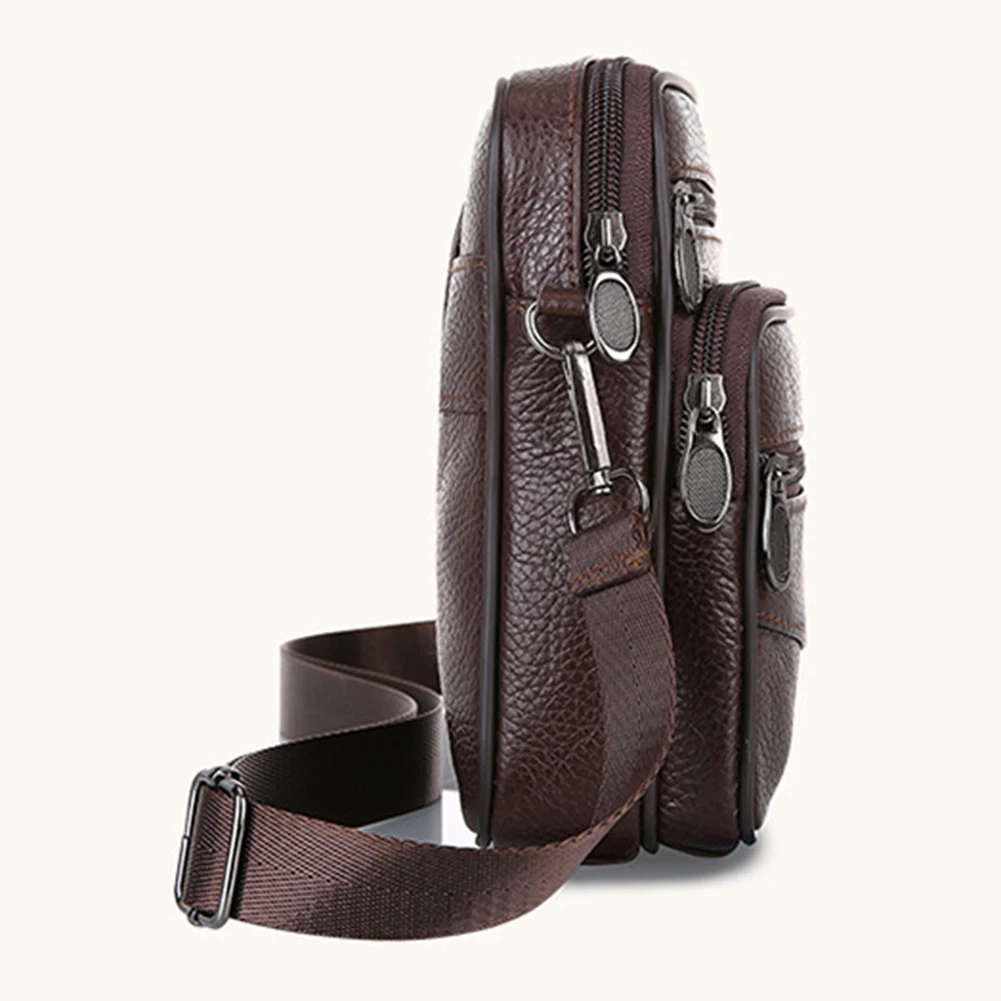 Leather Waterproof Waist Bag Men Cross Body Messenger Bag 2023 Purse Outdoor Belt Waist Fanny Pack Men Cell Phone Pouch Camping