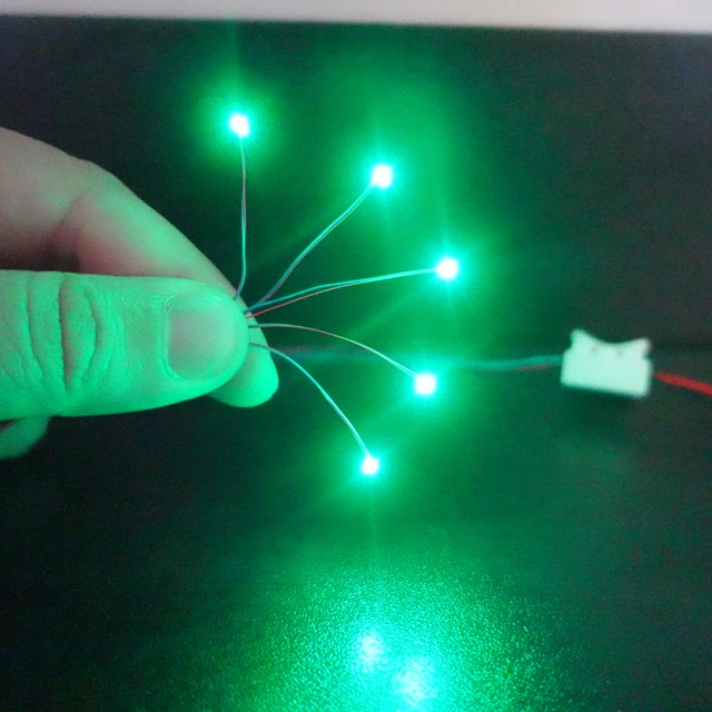 50pcs 3v Pre-wired #0402 Smd Leds,10 Colors Available,30cm Connection Wires,hobby Kit/railroad/railway/starship/gundam Lighting 5