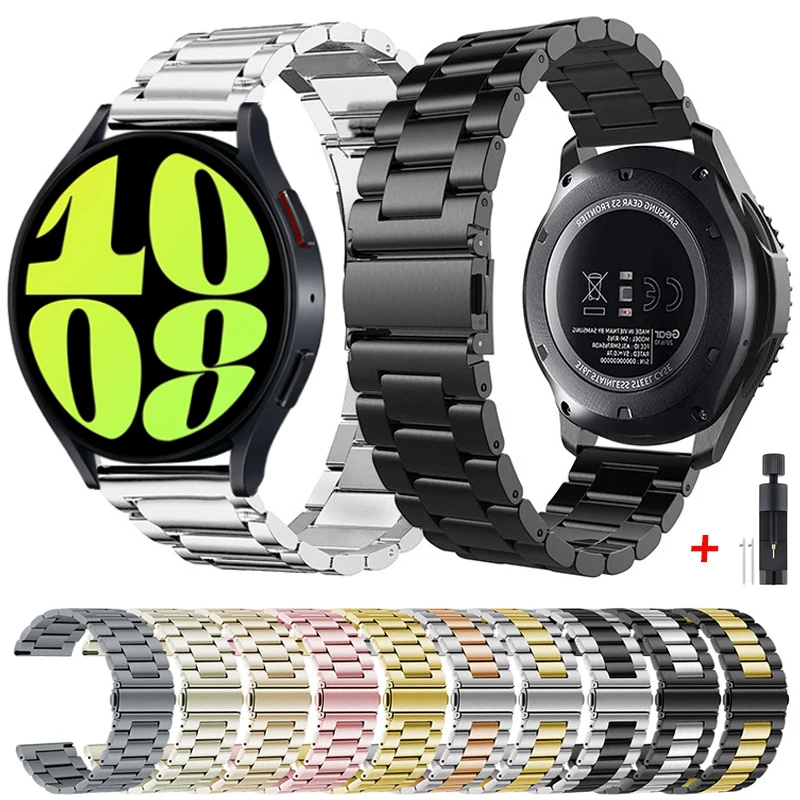 

Браслет из нержавеющей стали для Samsung Watch 6 5 4 44/40 мм, классический браслет для Galaxy Watch 5 pro 45 мм, 47 мм 46 мм 43 мм 42 мм