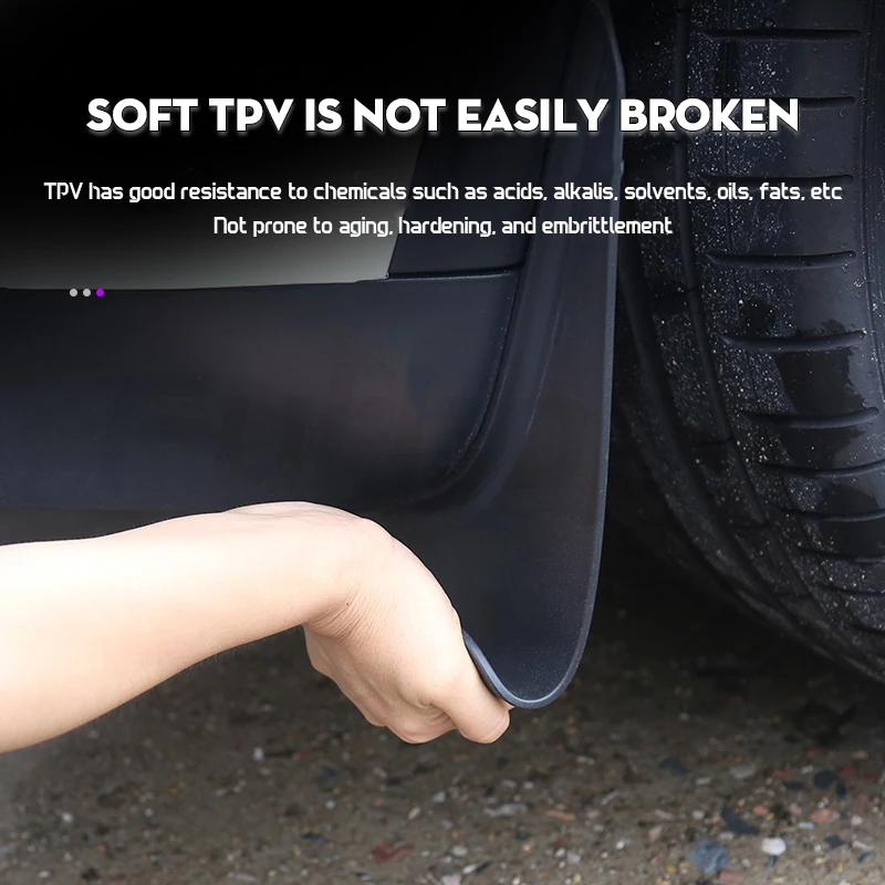 4PCS PP TPV Front Rear Mudflaps Mud Flaps Original Model Replacement Splash Protector Fender for Tesla Model 3 Y 21~23