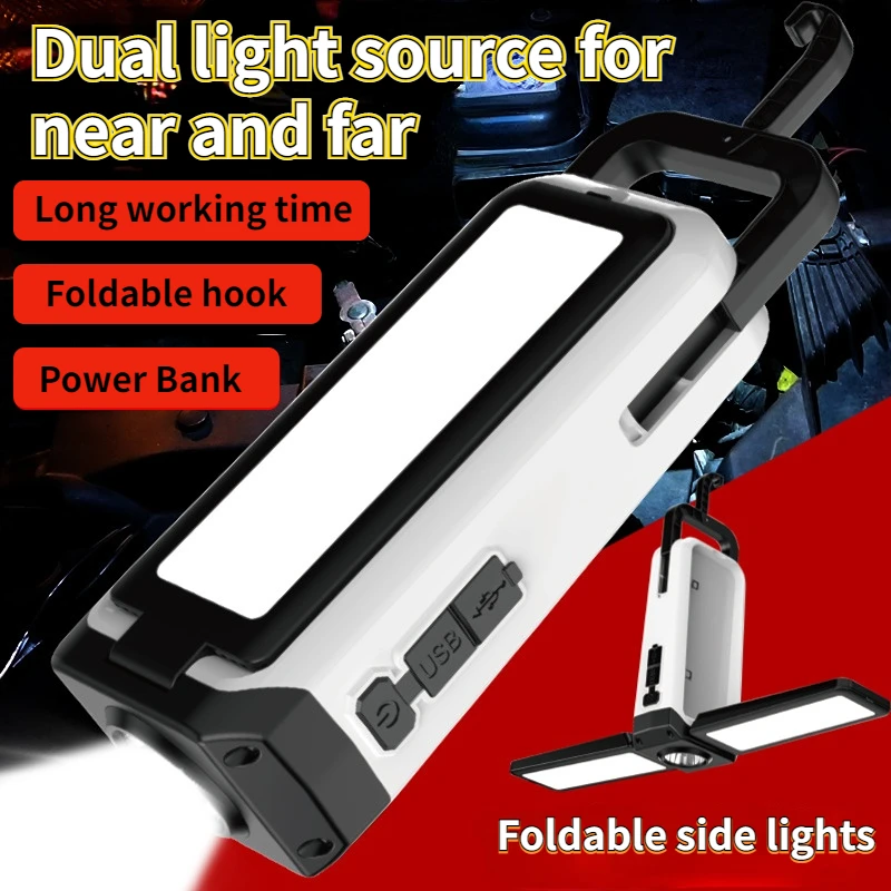 

LED Flashlight USB Power Bank Emergency Rechargeable Torch Lanterns Outdoor Camping Equipment Lamp Tent Lantern Fishing Light