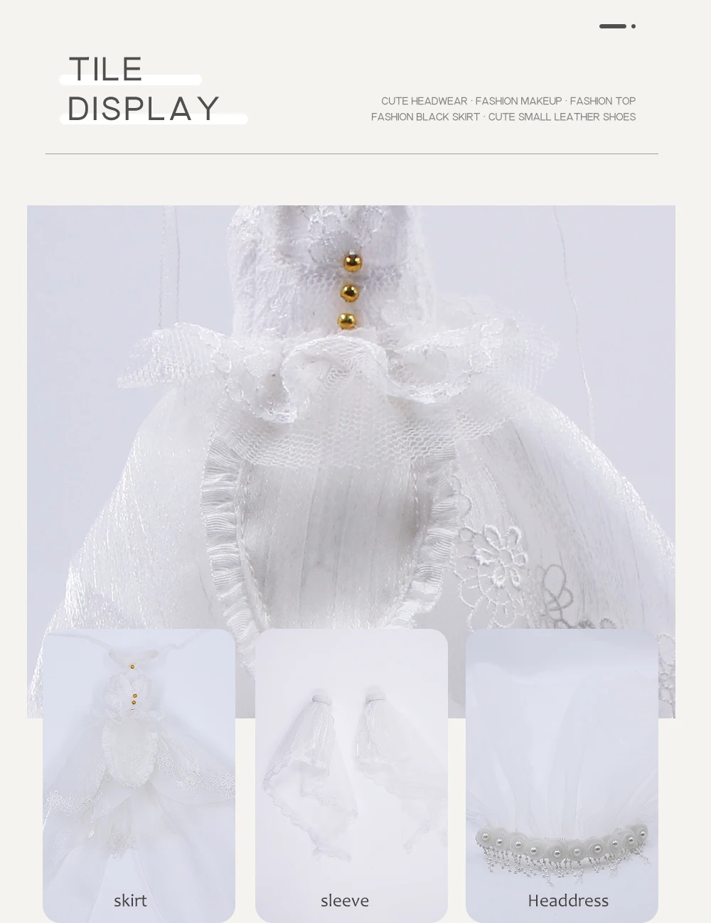 Neo Blythe Doll White Wedding Dress with Veil 3