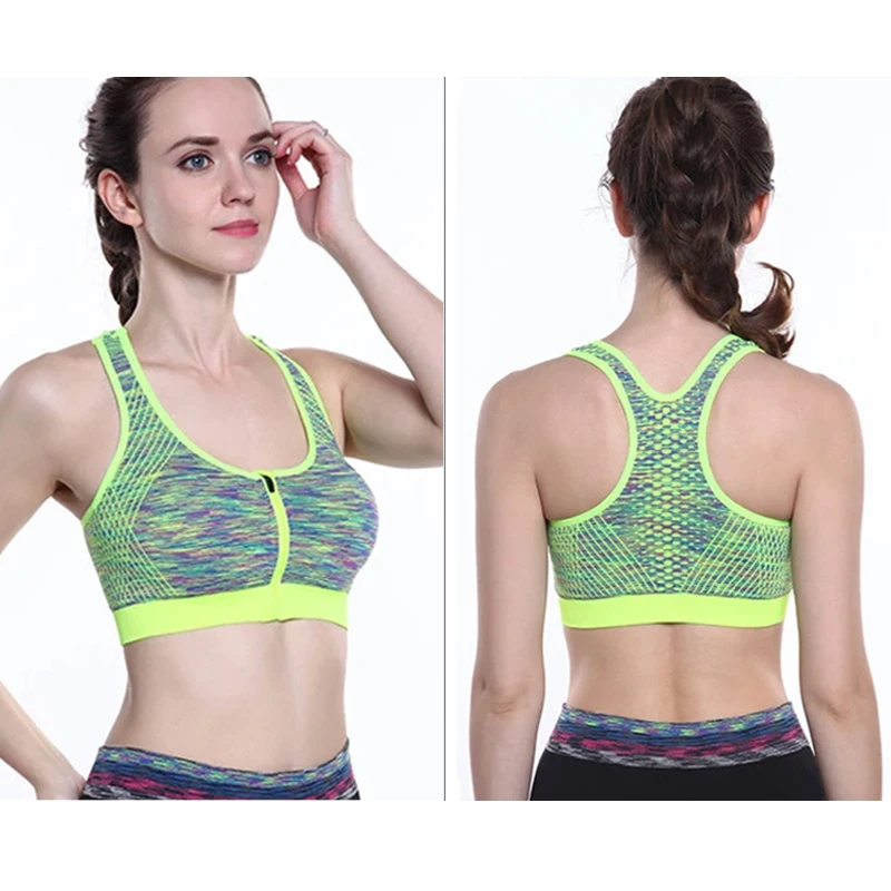 Καυτά γυναικεία εσώρουχα με φερμουάρ push-up, αδιάβροχα, αναπνεύσιμα, γυμναστική, αθλητικά σουτιέν τρεξίματος, αθλητικά, γιόγκα, αθλητικά σουτιέν_voghion.com