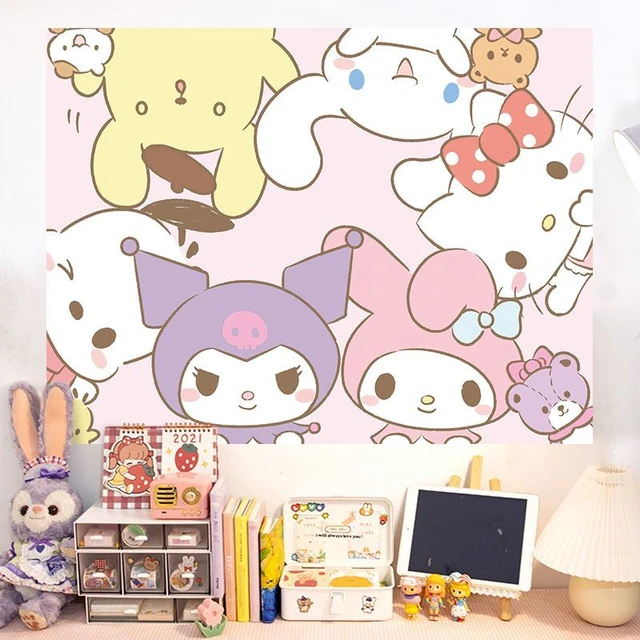 Cartoon Sanrio Paper Poster Hello Kitty Big Wall Poster Kawaii Melody  Kuromi Cinnamoroll Wall Paper Sticker Girls Bedroom Decor - Wall Stickers -  AliExpress