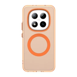 Minimalist Anti - Drop Magnetic Phone Case - Matte Translucent TPU Hard PC Cover for Redmi note 15 pro+ 5g (Orange)