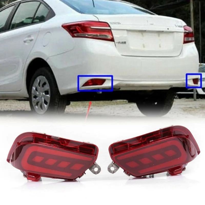 Led Rear Bumper Reflector Tail Brake Stop Lights Lamp For Toyota Vios