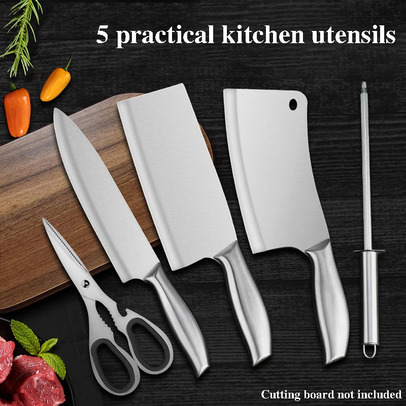All steel kitchen knife set, stainless steel forging, home