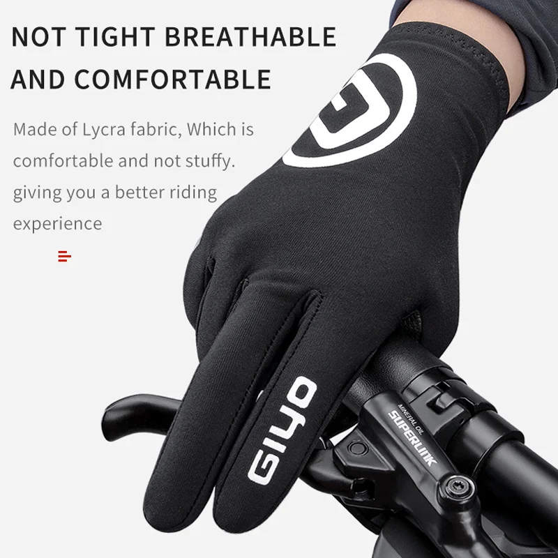 GIYO Winter Gloves Riding Long Finger Autumn For Road MTB Bike Touch Screen Thickened Riding Motorcycle Electric Vehicle Gloves 2