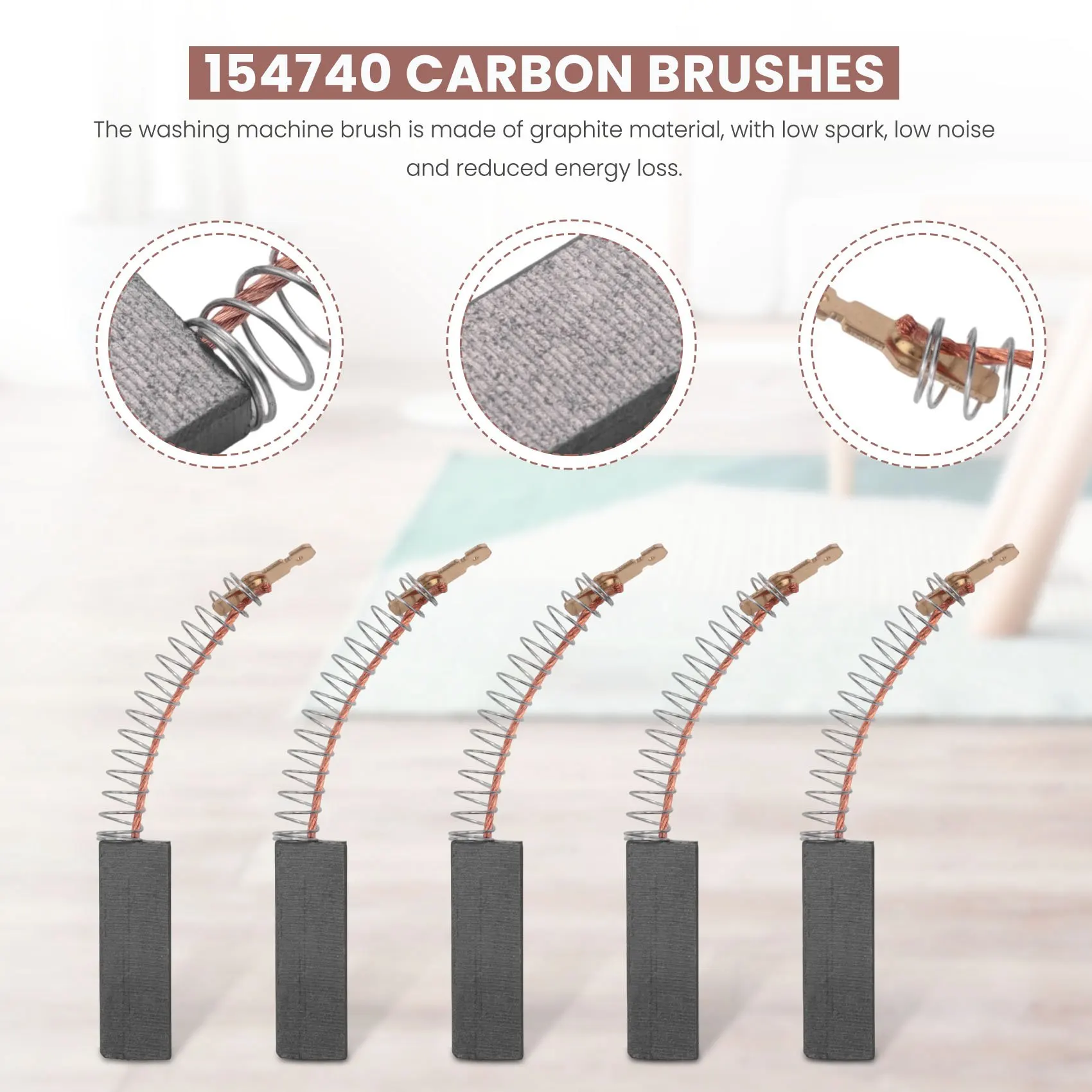 Washing Machine Carbon Brushes 154740 Carbon Brushes Motor for Bosch Siemens Washing Machine Y21A 8Pcs