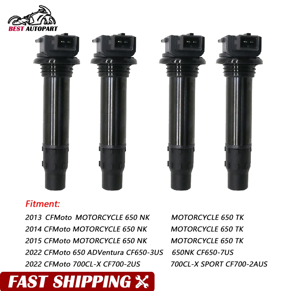 SET of 4PCS 0700-178000 Ignition Coil for CFMoto MOTORCYCLE 650 NK 650 TK CF650 700CL-X CF700 700CL-X SPORT CF700 0700 178000