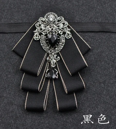 Luxury Black Rhinestone Bow Tie British High-end Men's Boy Business Wedding Suit Shirt Collar Flowers Sets Handmade Jewelry Gift bow tie