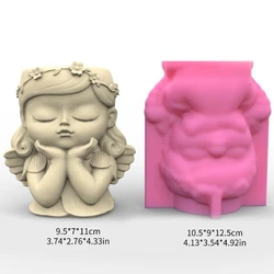 Girl Shaped Versatile Silicone Vase and Concrete Casting Mold (Dark Khaki)