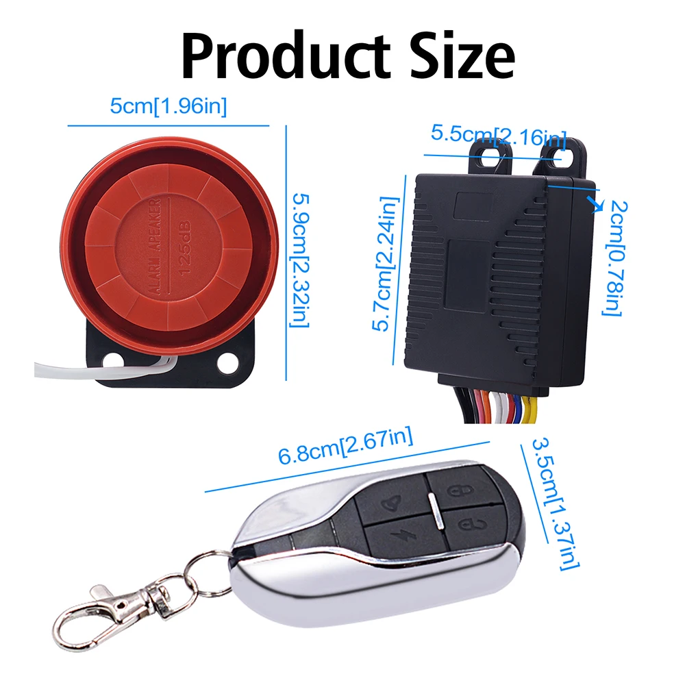 Remote Control Motorcycle Alarm Bike Alarm Wireless Anti Theft 125dB