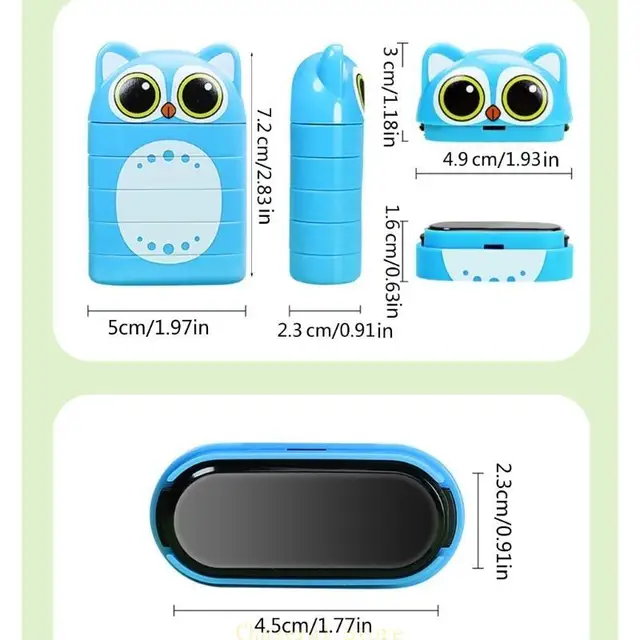 E7CE Name Stamp Engraved Name Seal Multi-layer Pattern Safe and Easy to Use Cartoon Stamp 6