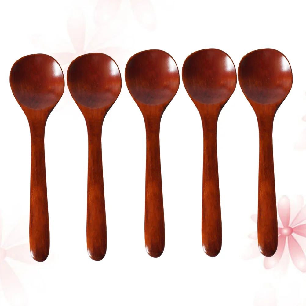 

5 Pcs Kitchenware Stirring Spoon Wooden Small Spoons Mixing Bamboo Coffee Scoop