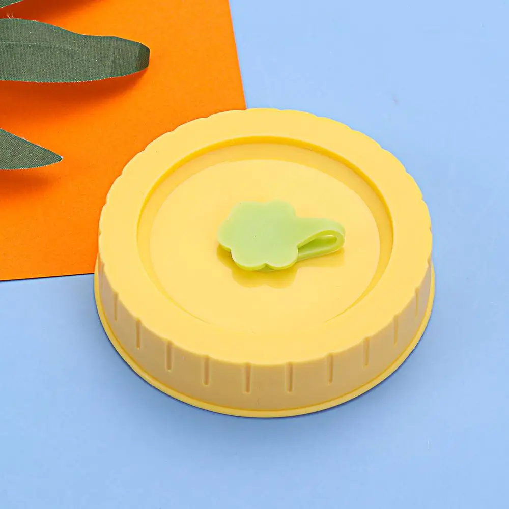 Cute Universal Mason Jar Lids With Straw Hole 70mm Diameter 1/4Pcs Storage Wide Mouth Leak Proof Kitchen Supplies kitchen supplies