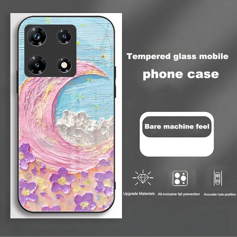 Luxury Shockproof Tempered Glass Phone Case Cover
