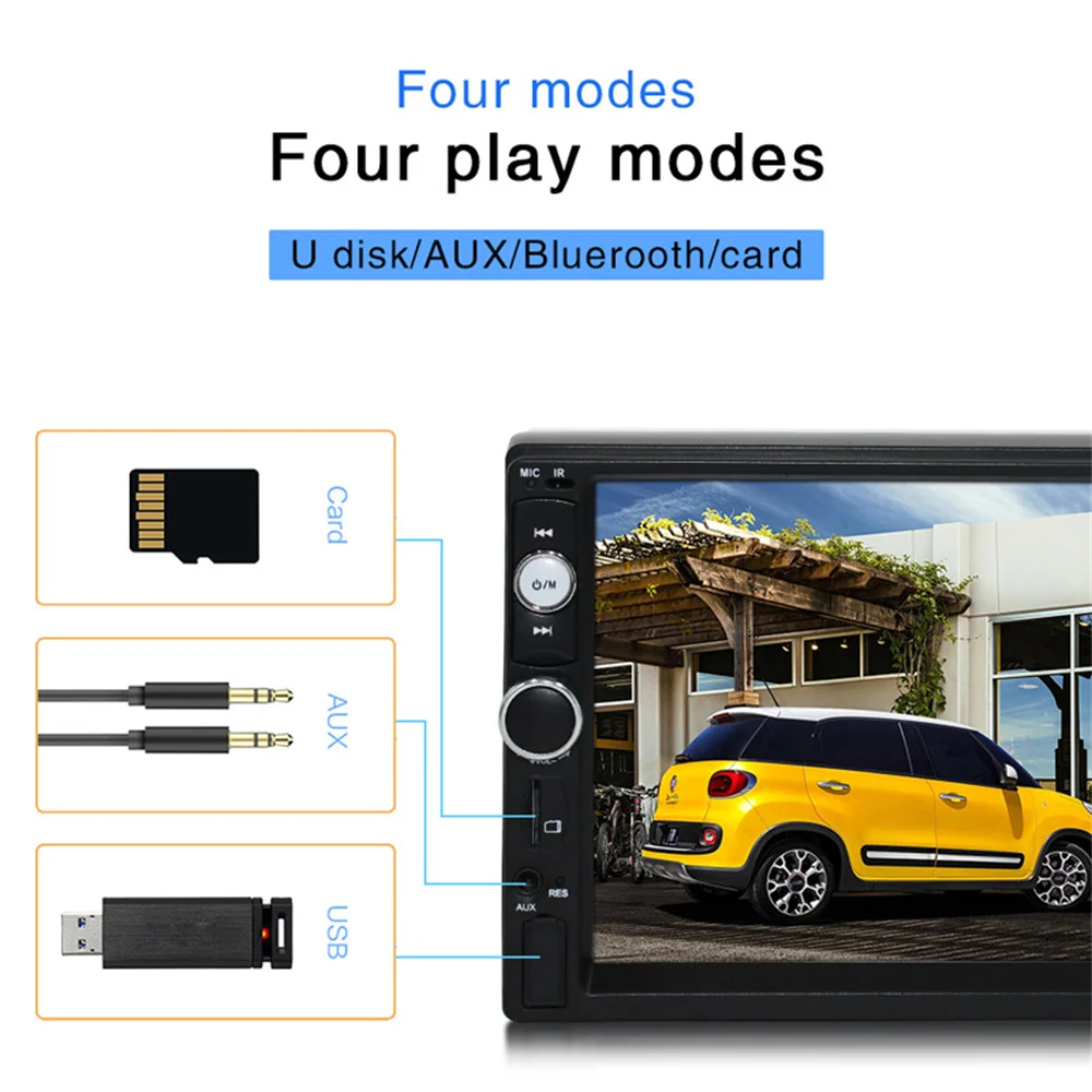 SIYA 2Din Car Radio 7" HD Touch Screen Stereo Android/IOS Mirror Link USB TF FM BT Camera Remote Control 7010B Multimedia Player best buy car audio