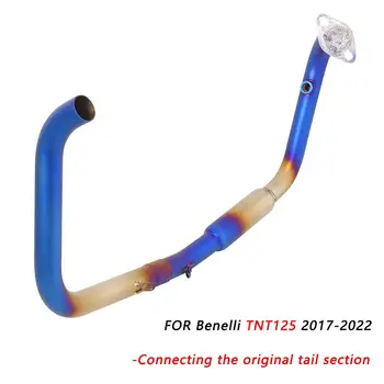 Connect Original FOR Benelli TNT125 17-22 Motorcycle Exhaust Escape Front Link Pipe Muffler Header Pipe Slip On Stainless Steel