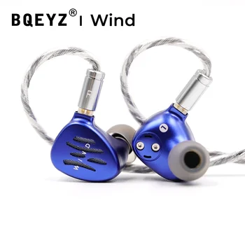 BQEYZ WIND 인이어 이어폰, 날씨 시리즈, 유선 모니터 이어버드, 코일 골전도, 12mm 다이나믹 드라이버, 2.5, 3.5, 4.4mm 커넥터