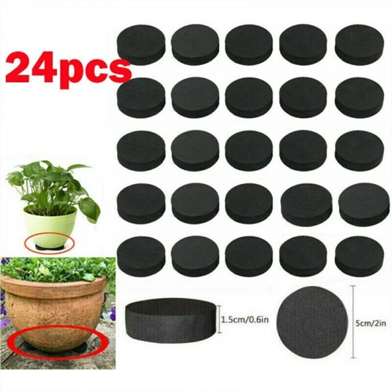 60/24pcs Flower Plant Pot Feet Risers Natural Rubber Pot Mat Invisible