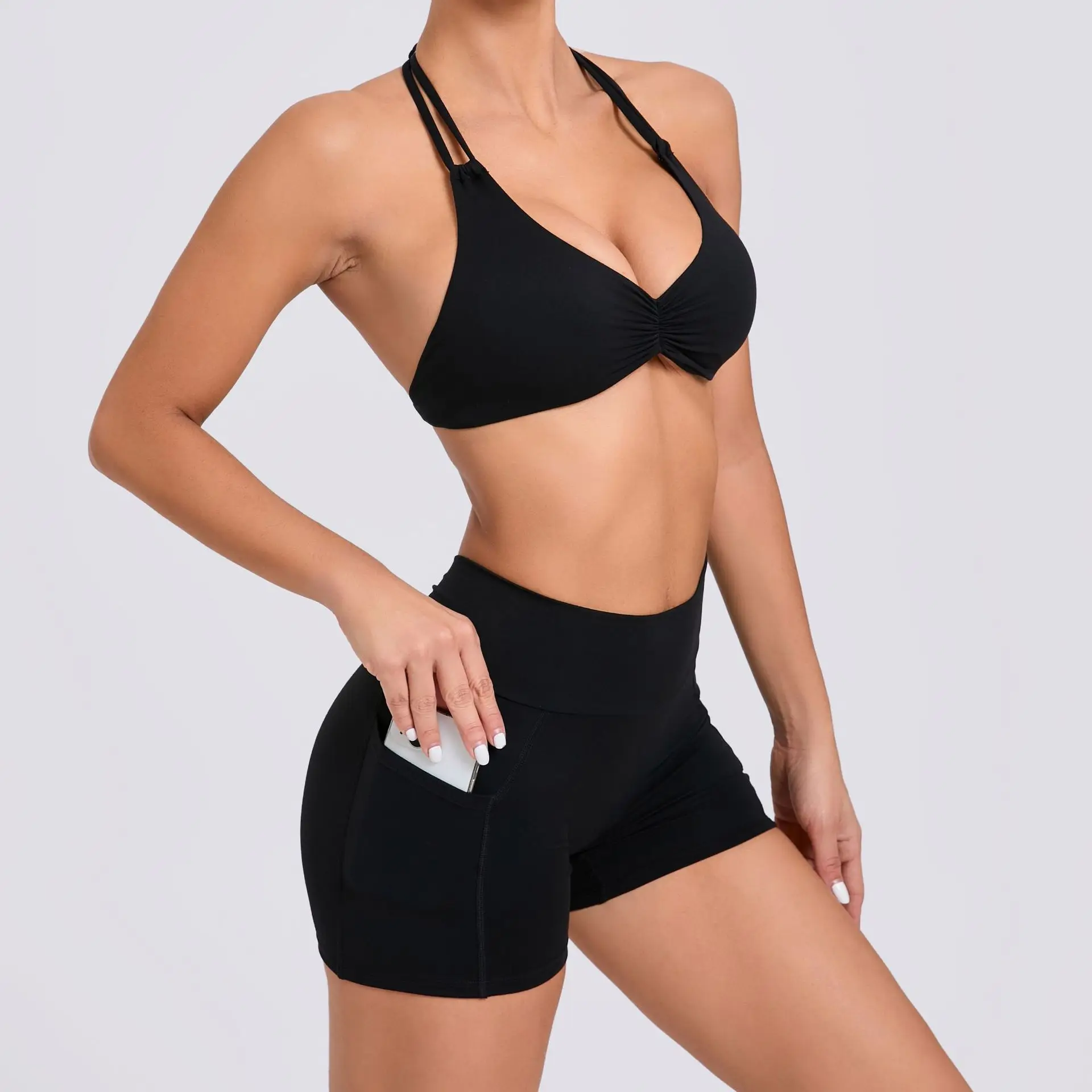 Sexy wo-piece Shockproof Sports Suits Women Gym Set Women Tracksuit Running Quick-Dry Sports Vest Female Fitness Yoga Set 2