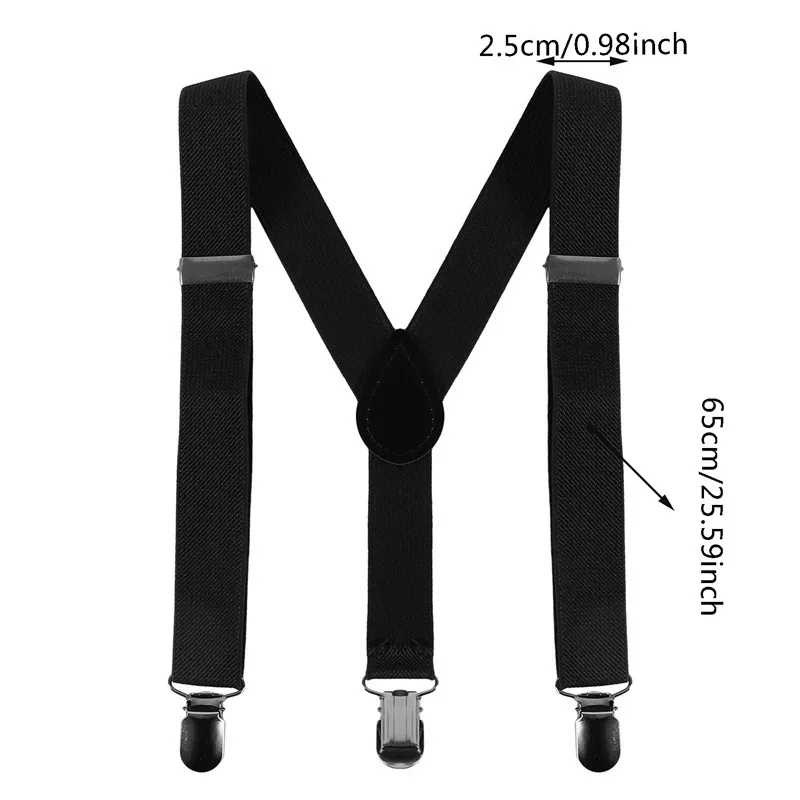 Set Bambini Con Bretelle Elastiche A Y E Papillon: Regolabili, Retro In Pelle, Clip-on, Adatto Per Feste E Cerimonie, Per Maschi E Femmine
