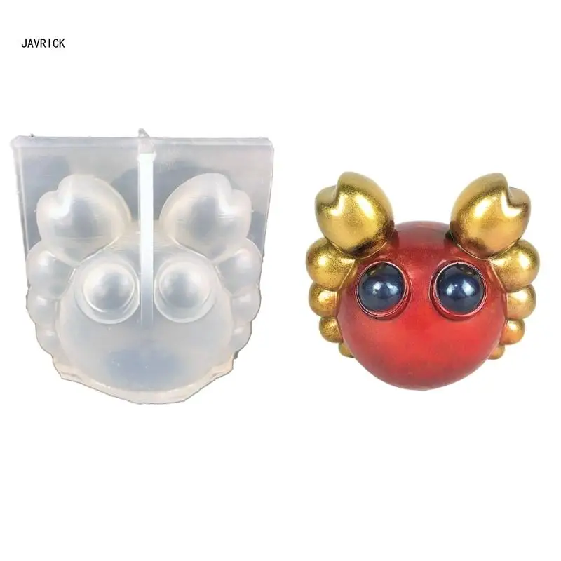 

Cute Crab Christmas Candle Mold Silicone Soap Mold 3D Crab-Shape Resin Molds D0LC