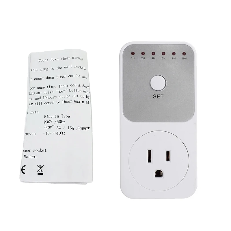 Smart Plug Timer Socket with 10-Hour Countdown & Energy Metering Features